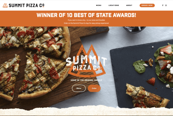 Summit Pizza landing web page - wordpress web designing at Big Red Jelly.