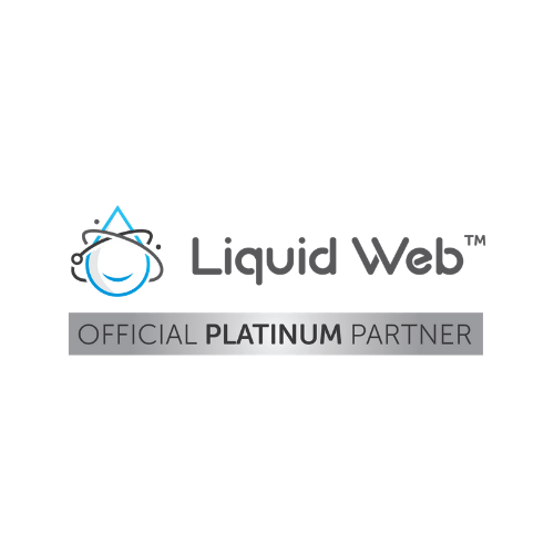 Liquid web company logo - Big Red Jelly platinum partner.