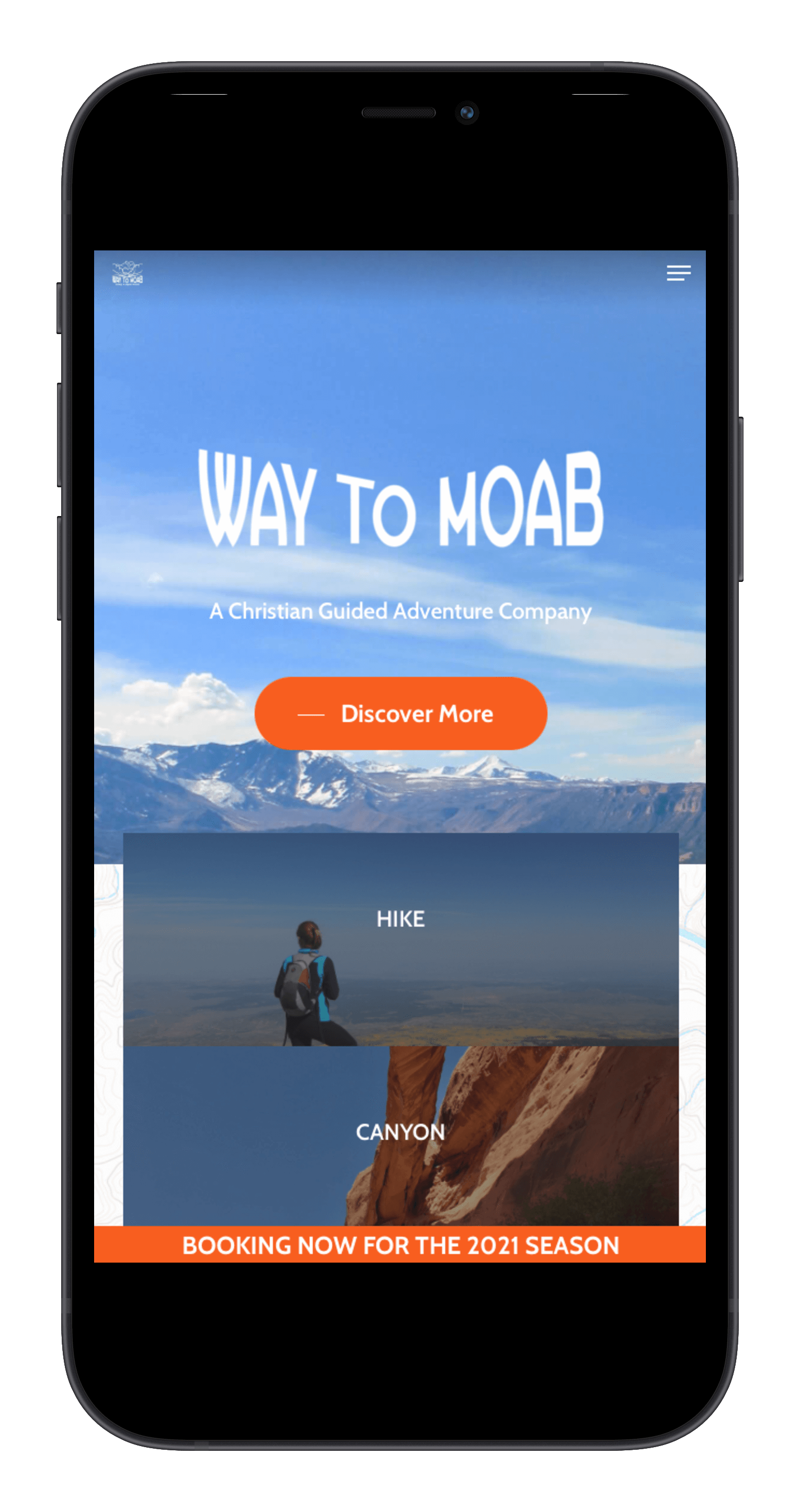 Way to moab mobile mockup landing webpage - wordpress optimization at Big Red Jelly web design firm.
