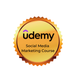 Udemy badge in social media marketing course - Big Red Jelly.