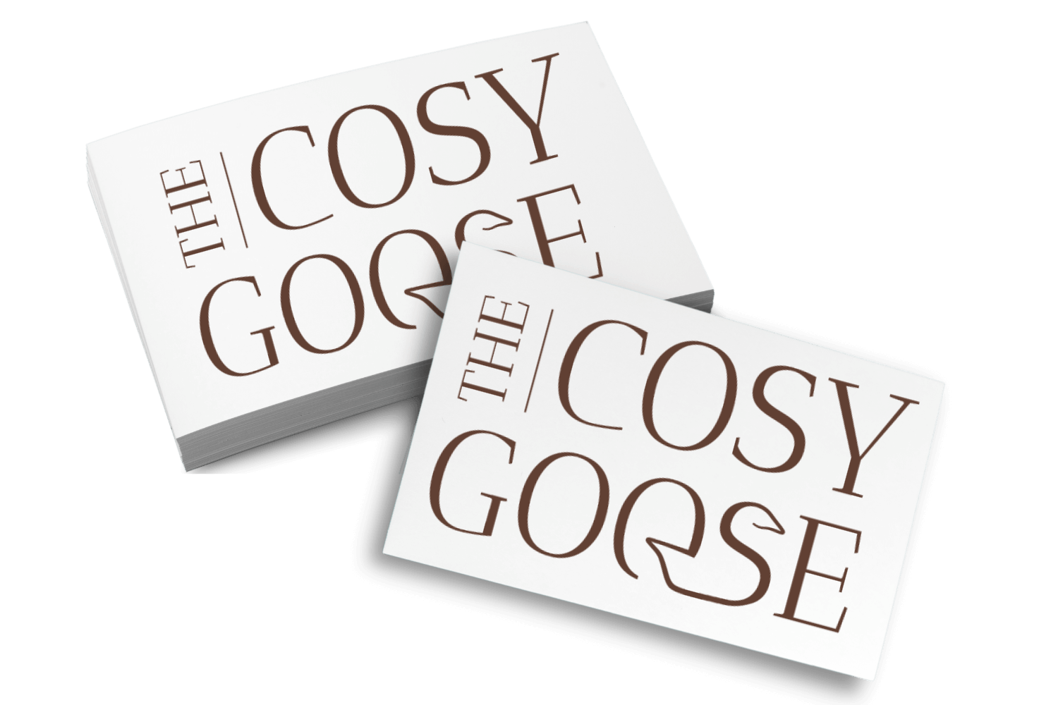 Cosy goose company logo business card mockup graphic design at Big Red Jelly.