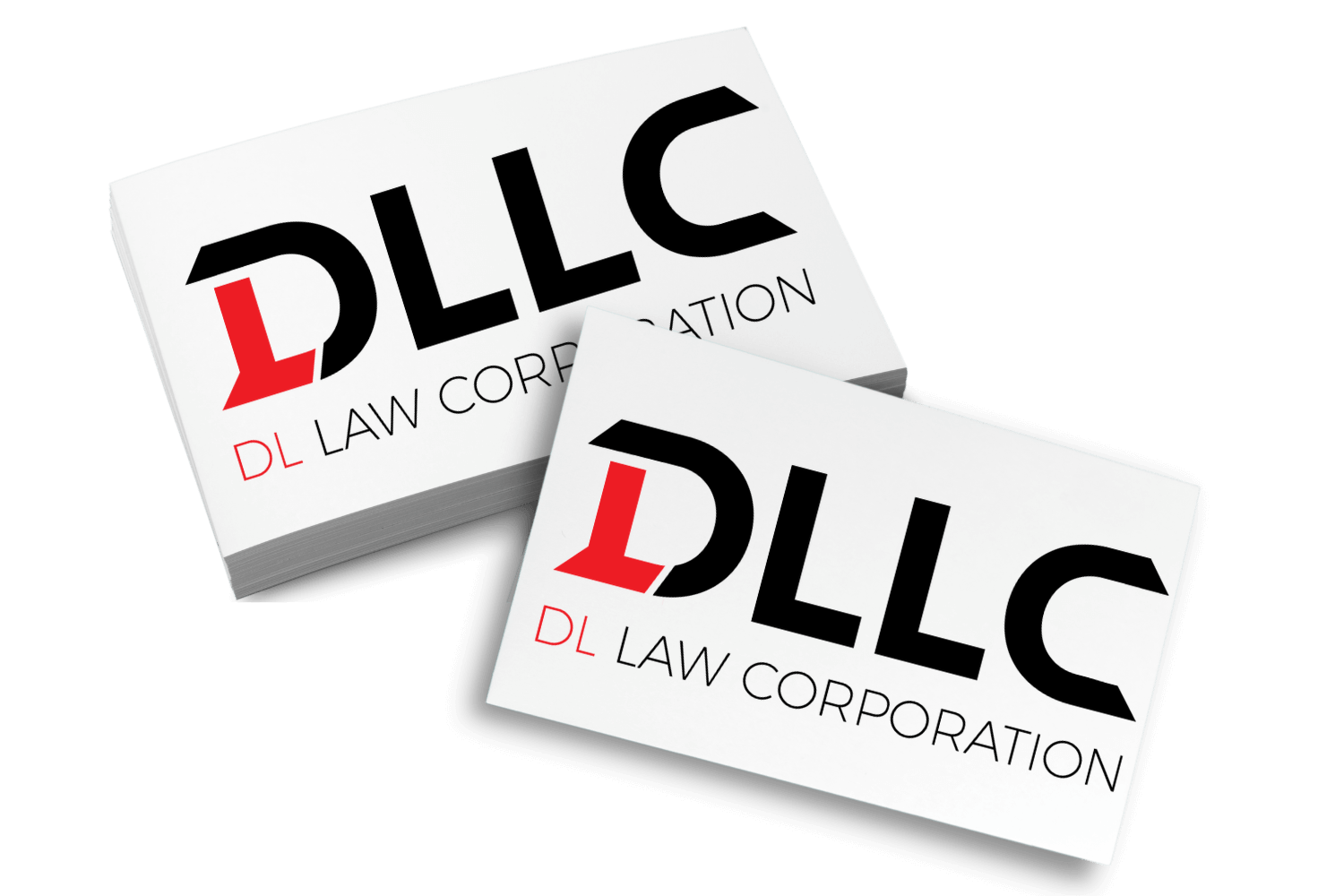 DLLC company logo business card mockup graphic design at Big Red Jelly.