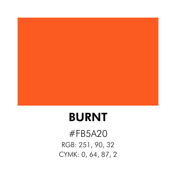 Burnt color code business branding development - color strategy by branding at Big Red Jelly.