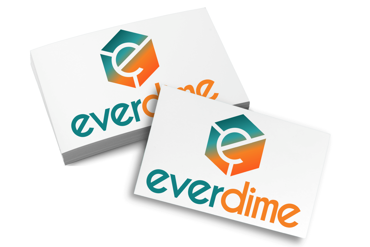 Everdime company logo business card mockup graphic design at Big Red Jelly.