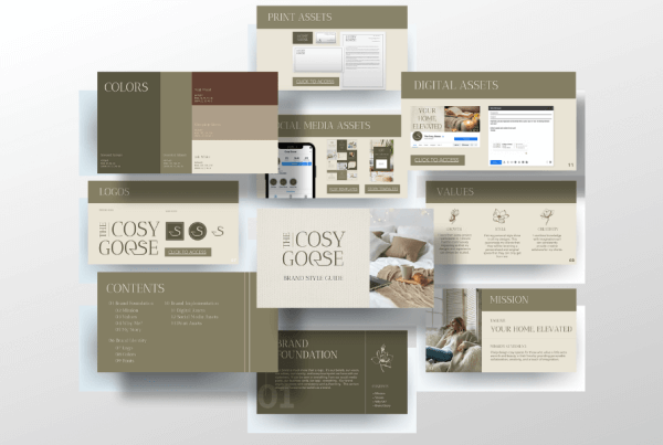Cosy goose brand style guide design mockup - new branding by Big Red Jelly.
