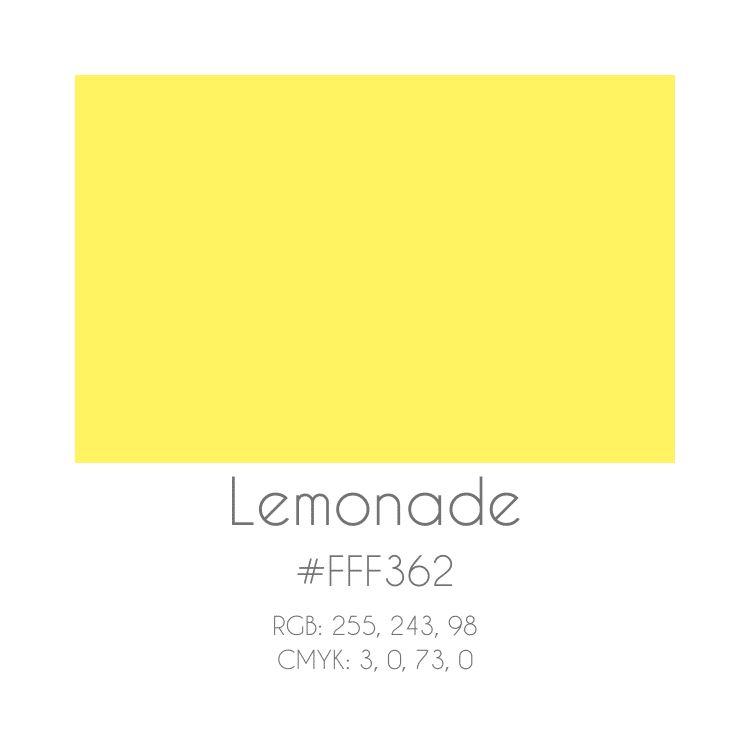 Lemonade color code business branding development - color strategy by branding at Big Red Jelly.