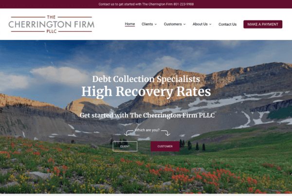 Cherrington wordpress web design build portfolio business page by Big Red Jelly Provo Utah
