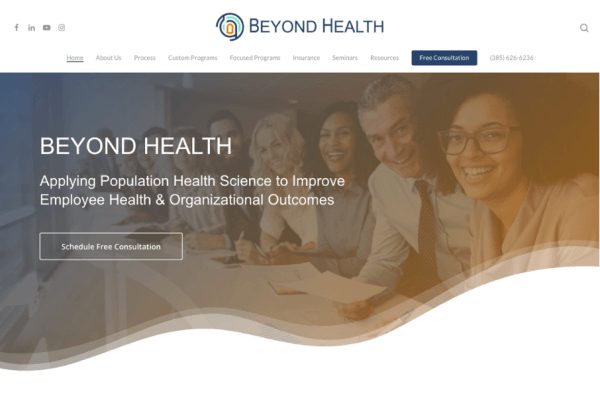 Beyond health wordpress development build portfolio web page by Big Red Jelly Provo Utah