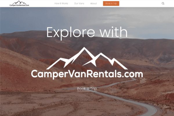 Van rentals wordpress development build portfolio web page by Big Red Jelly Provo Utah