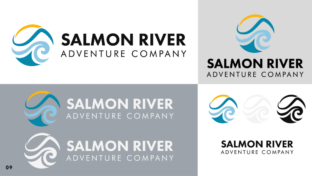 Salmon river company logo design collection by Big Red Jelly