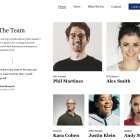 Small coaching business team webpage mockup wordpress support and design.