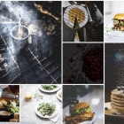 Restaurant business photo collage mockup wordpress web design.