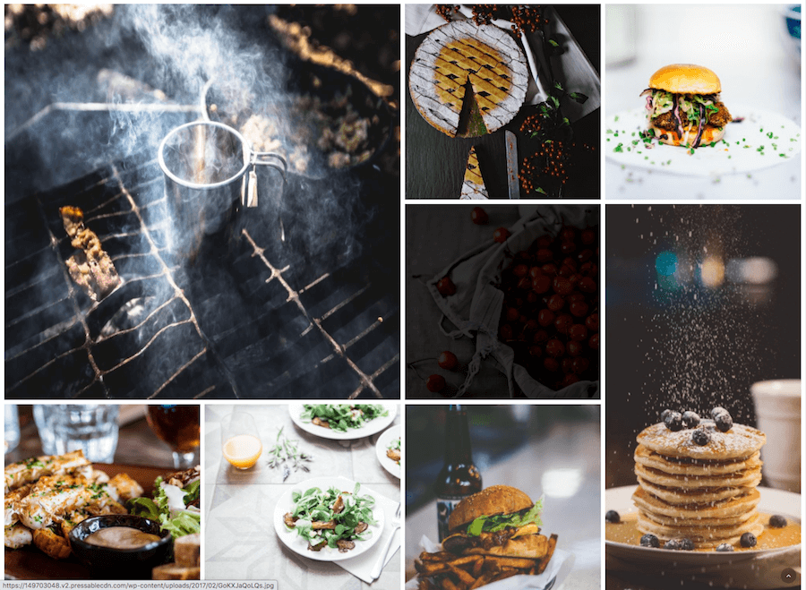 Restaurant business photo collage mockup wordpress web design.