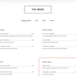Restaurant business ecommerce menu page web optimization