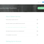Salient service FAQ webpage screenshot web design