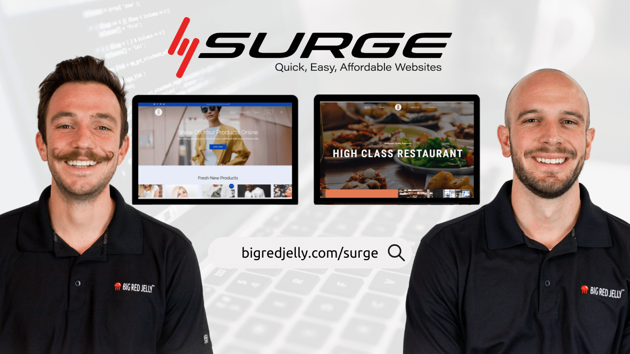 Surge site template with Zach and Josh headshots - Big Red Jelly