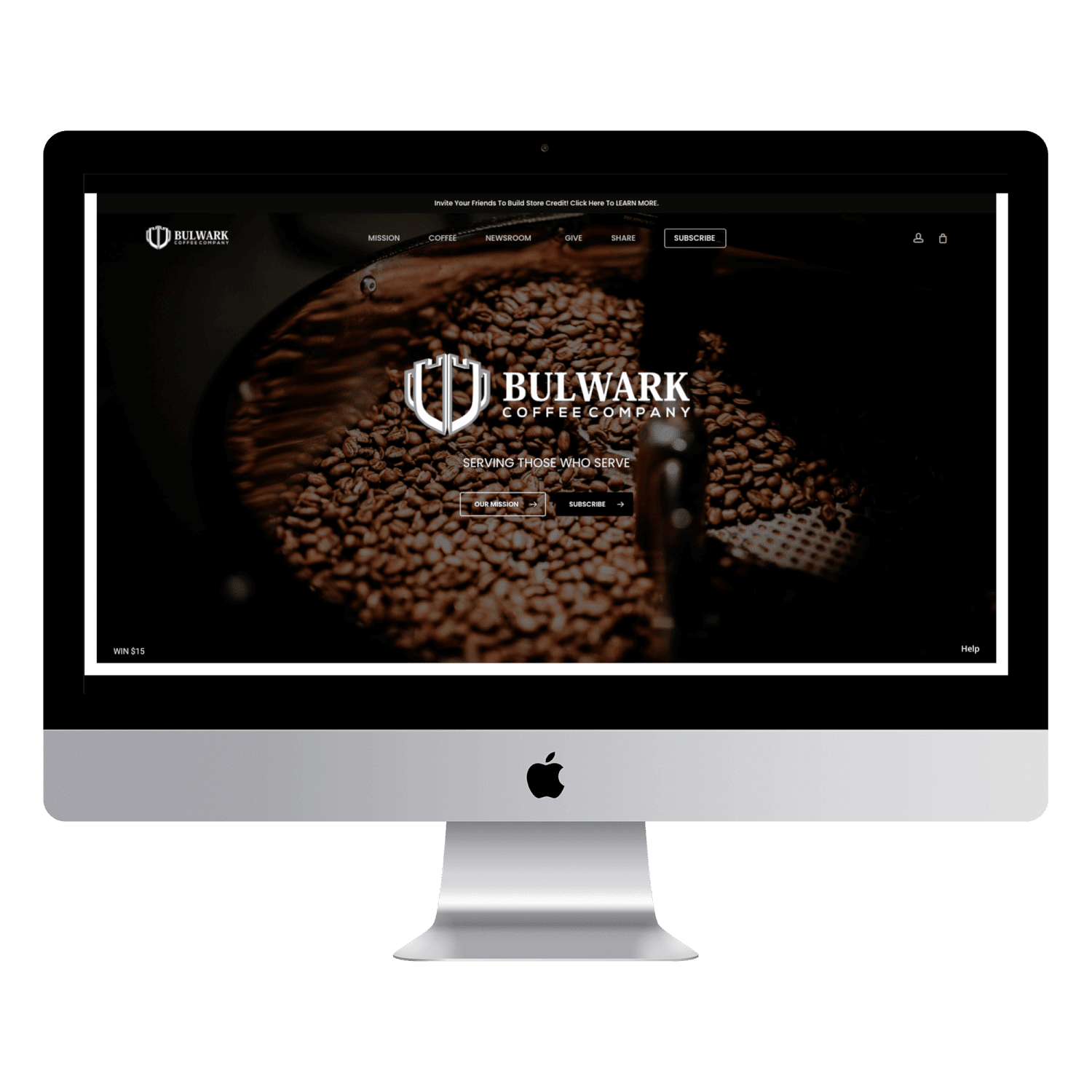 Bulwark front page mockup - website building and brand business development