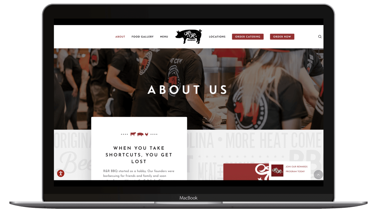 R&R website page mission statement and new web design by Big Red Jelly