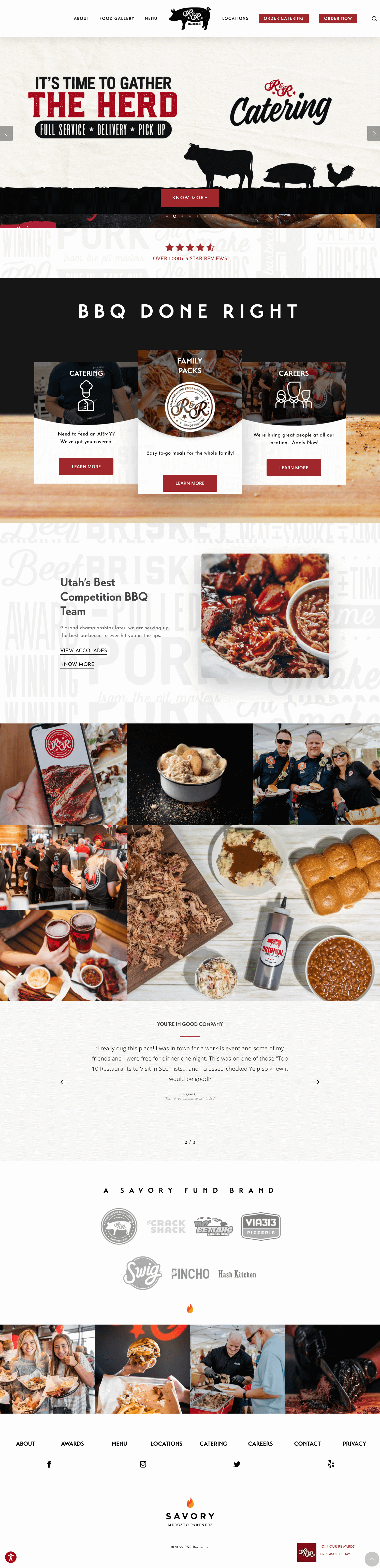 R&R barbeque full website design and optimizations by Big Red Jelly web building