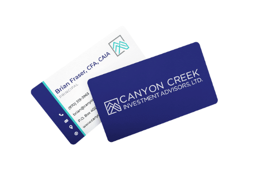 Canyon creek business card information and company logo design